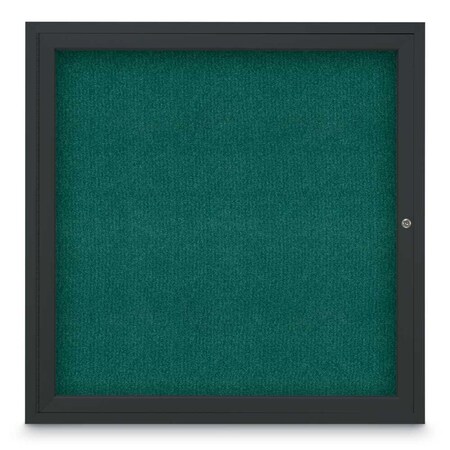 United Visual Products Sliding Door Indoor Enclosed Corkboard, 9 UV9029ACS-BRONZE-BLACK